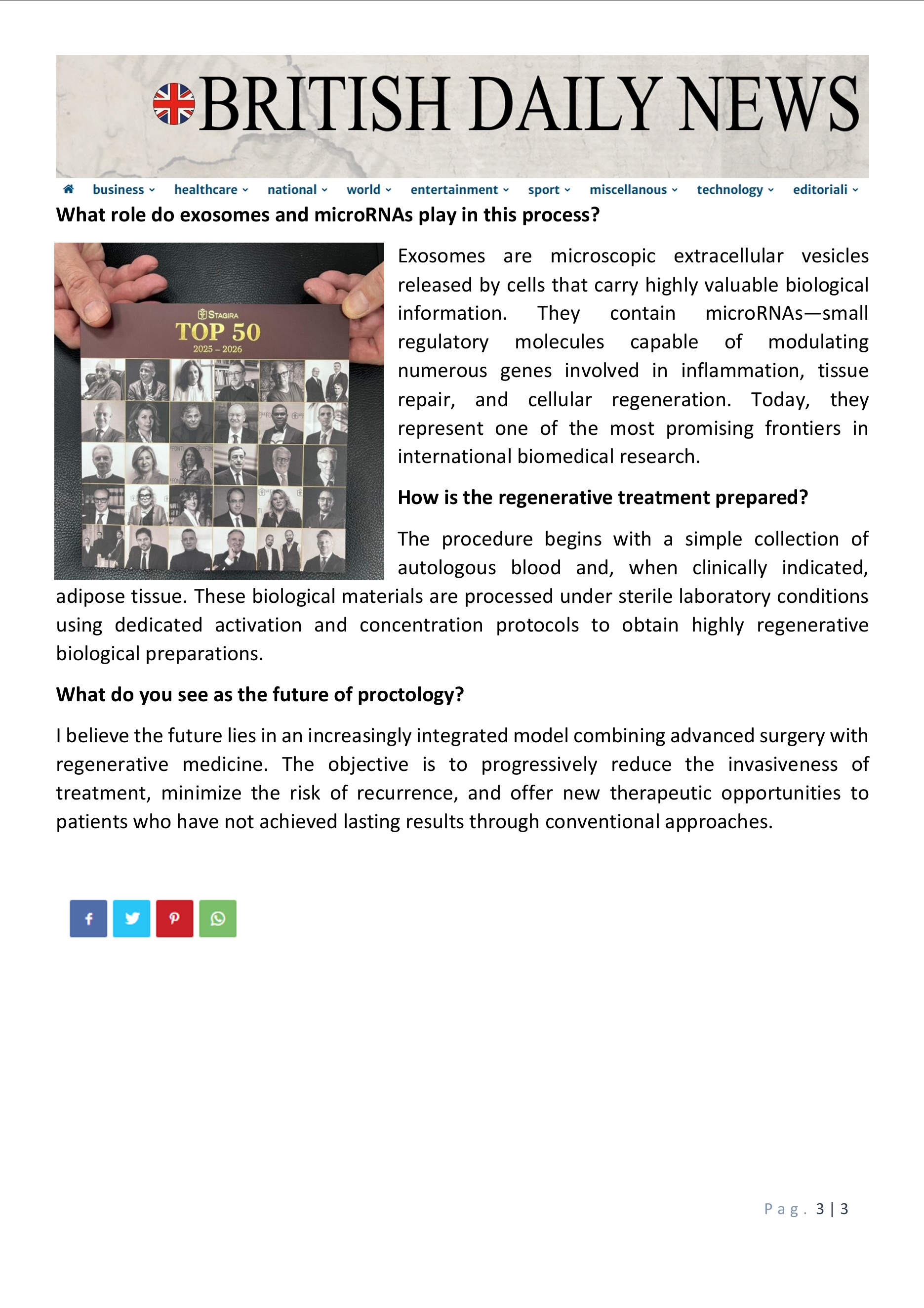 Marco Cosimi Among the TOP 50 Healthcare Innovators 2025–2026: Regenerative Proctology Redefining the Fight Against Recurrence 3di3