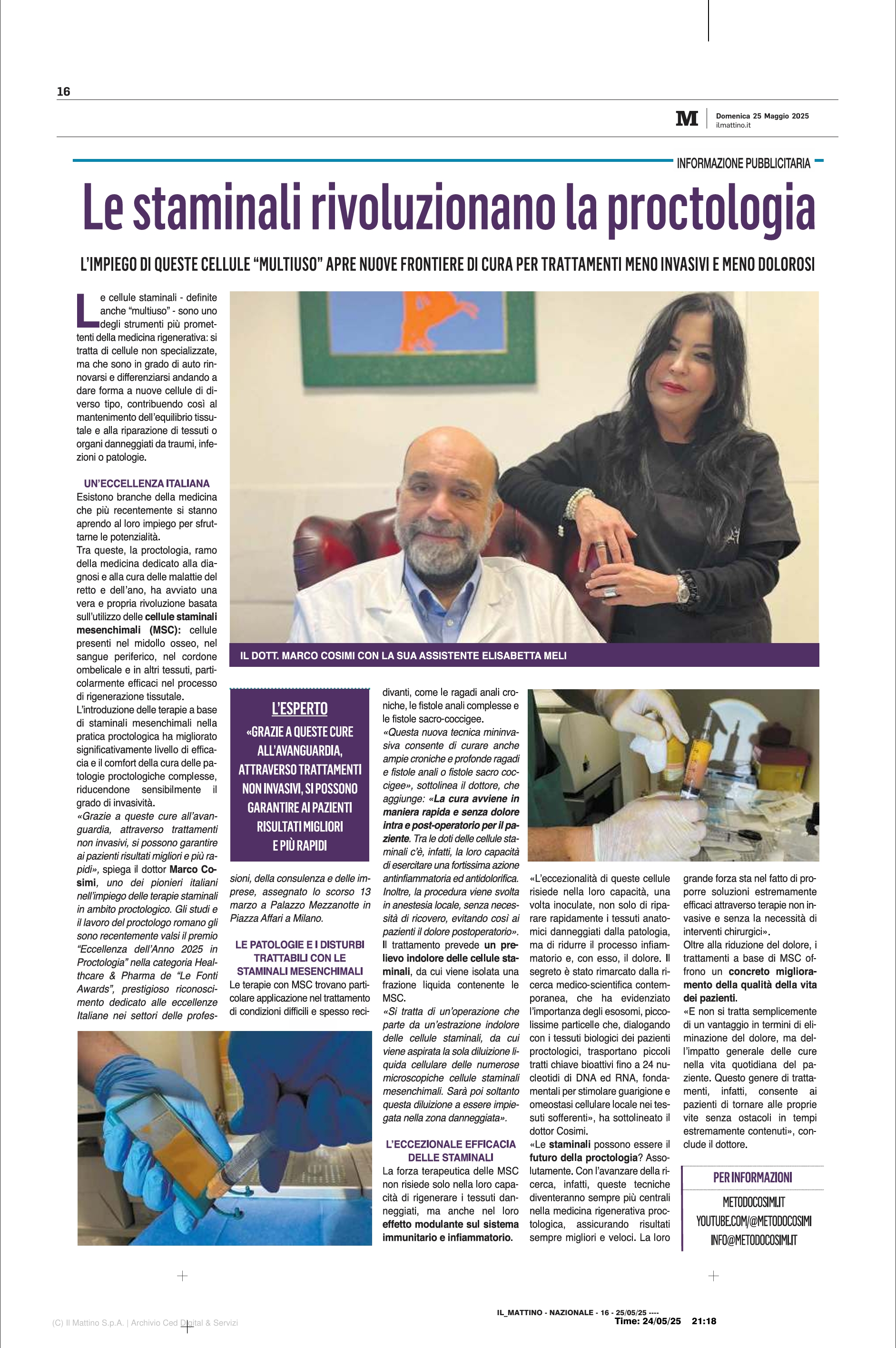 LE STAMINALI RIVOLUZIONANO  LA PROCTOLOGIA PG2di2