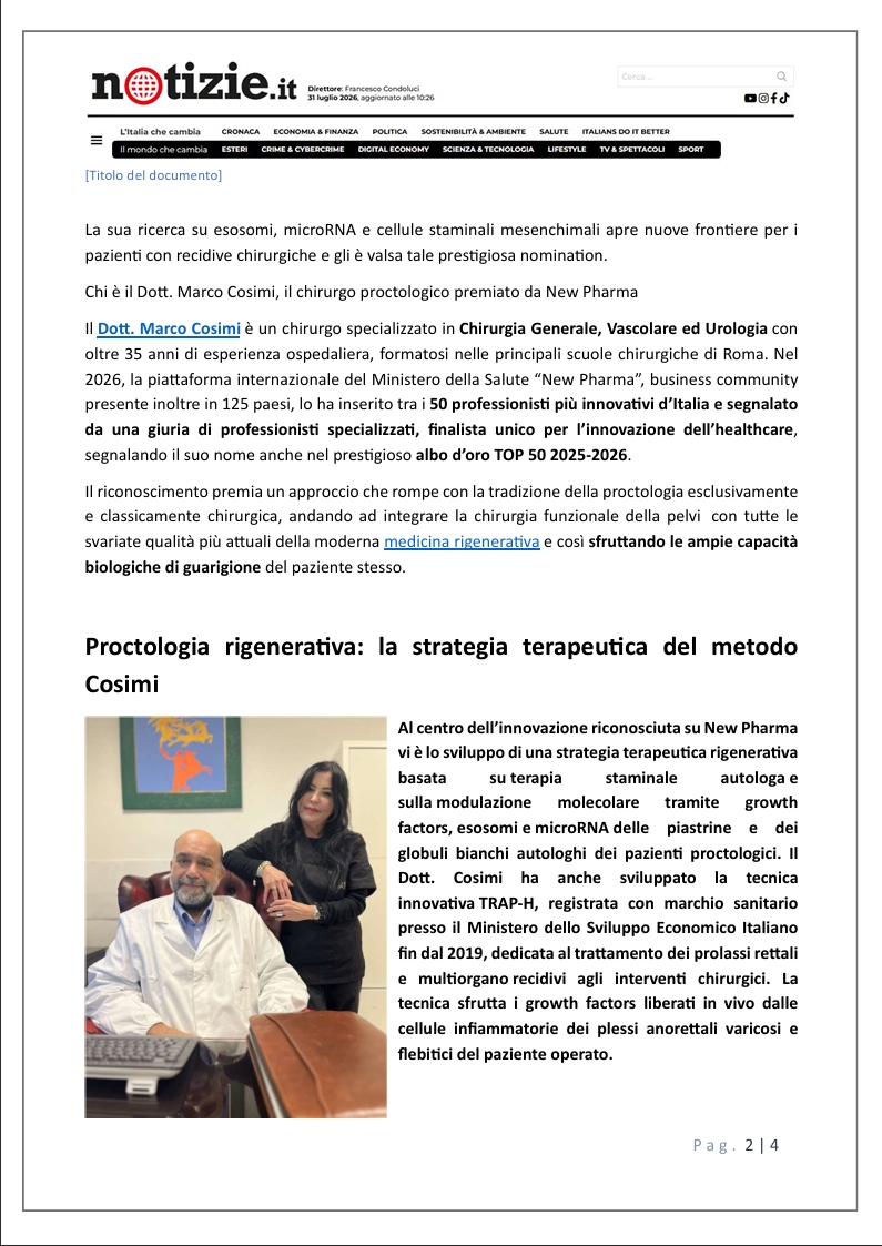 notizie.it_: Dott. Marco Cosimi tra i top 50 dell'Healthcare 2025-2026 Pg.2di41