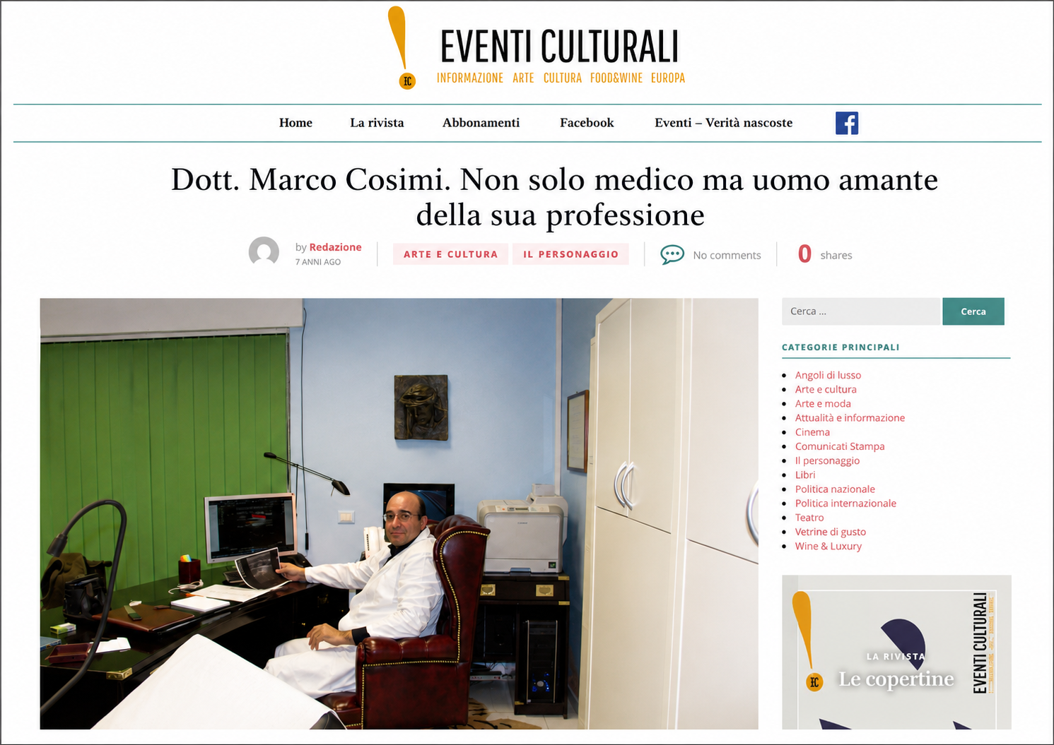 (Anno 2018) Dott. Marco Cosimi: Eventi Culturali
